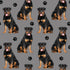 Quirky Cottons Rottweiler Breed Rottie Large Powerful Dog Pet Grey Remnant (78cm x 135cm QC Rottweiler)