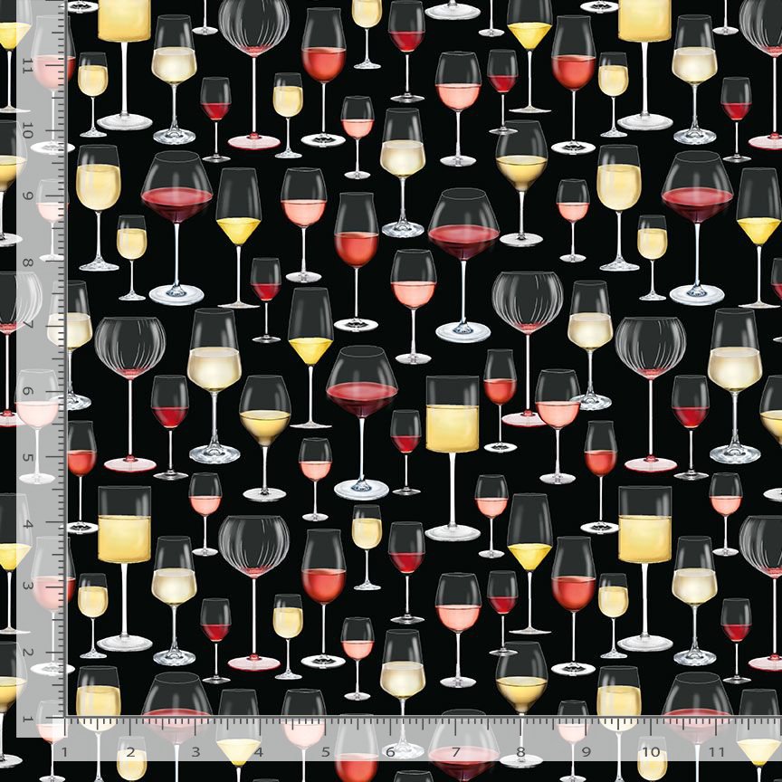 Timeless Treasures Wine Glasses & Wine Alcohol Drink Black (TT Wine Bar 2)