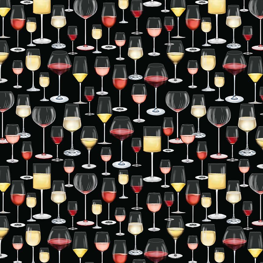 Timeless Treasures Wine Glasses & Wine Alcohol Drink Black (TT Wine Bar 2)