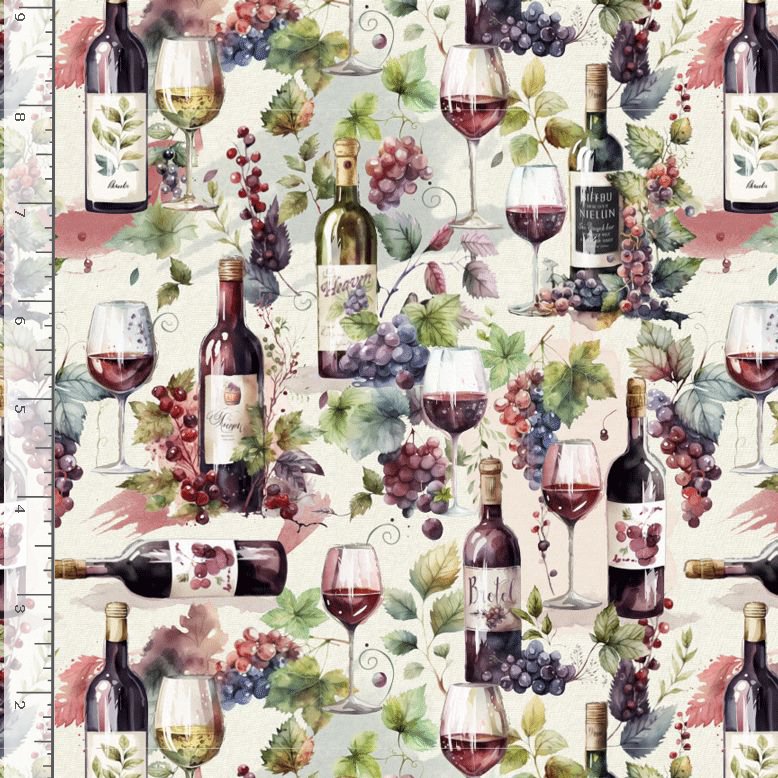 Timeless Treasures WINE CD4174 MULTI Wine Bottles & Glasses 100% Cotton Fabric | Quilting, Dressmaking & Craft Fabric (TT Wine Tasting 3)