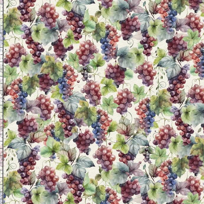 Timeless Treasures WINE-CD4175 CREAM Grape 100% Cotton Fabric – Vineyard Novelty Cotton | Quilting & Craft Fabric (TT Wine Tasting 1)