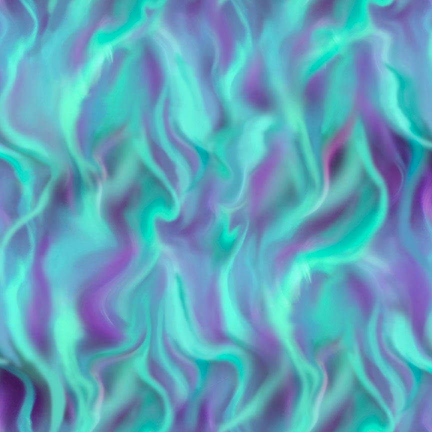 Timeless Treasures Aurora Sky Nature Northern Lights Blue Green Remnant (75cm x 112cm TT Northern Lights)