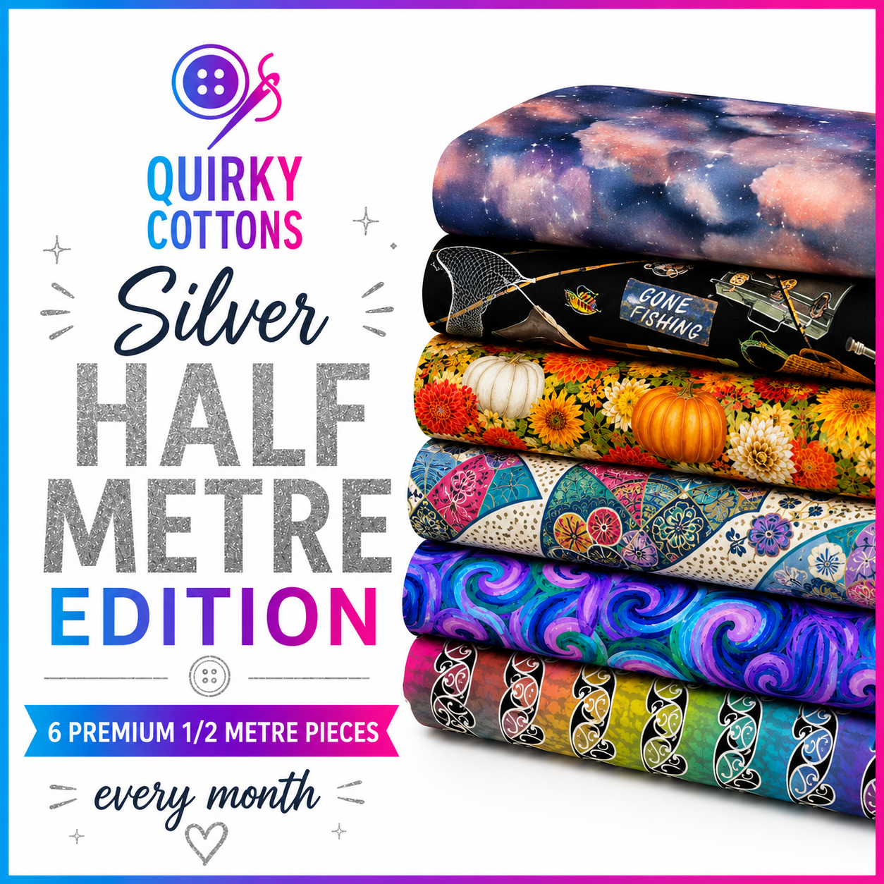 The Quirky Cottons Club – HALF METRE SILVER Edition
