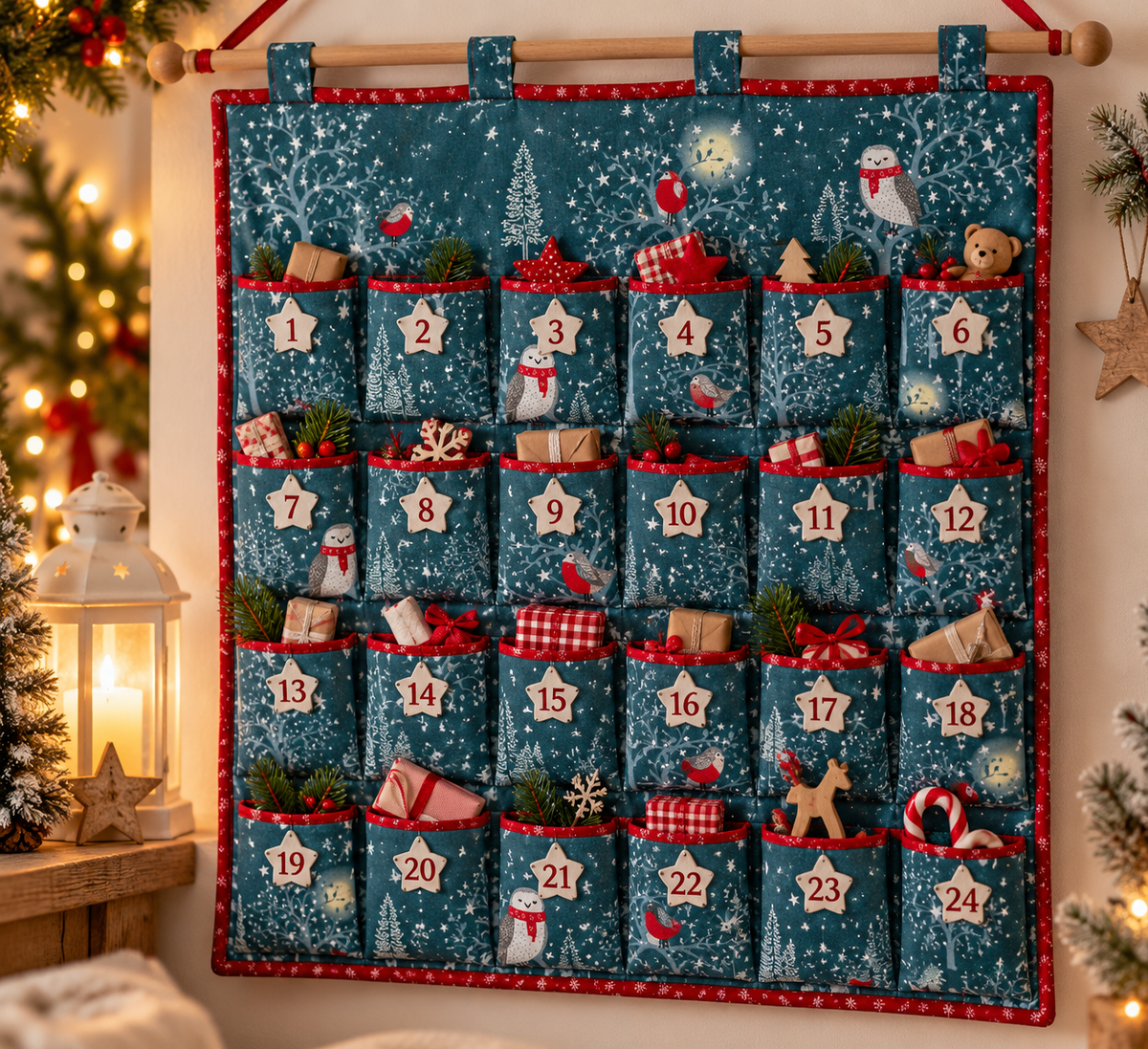 Nutex 81920 Colour 2 Owls & Robins Christmas Festive Grey 100% Cotton Fabric For Sewing & Crafts (Nutex Winter Sparkle 2)