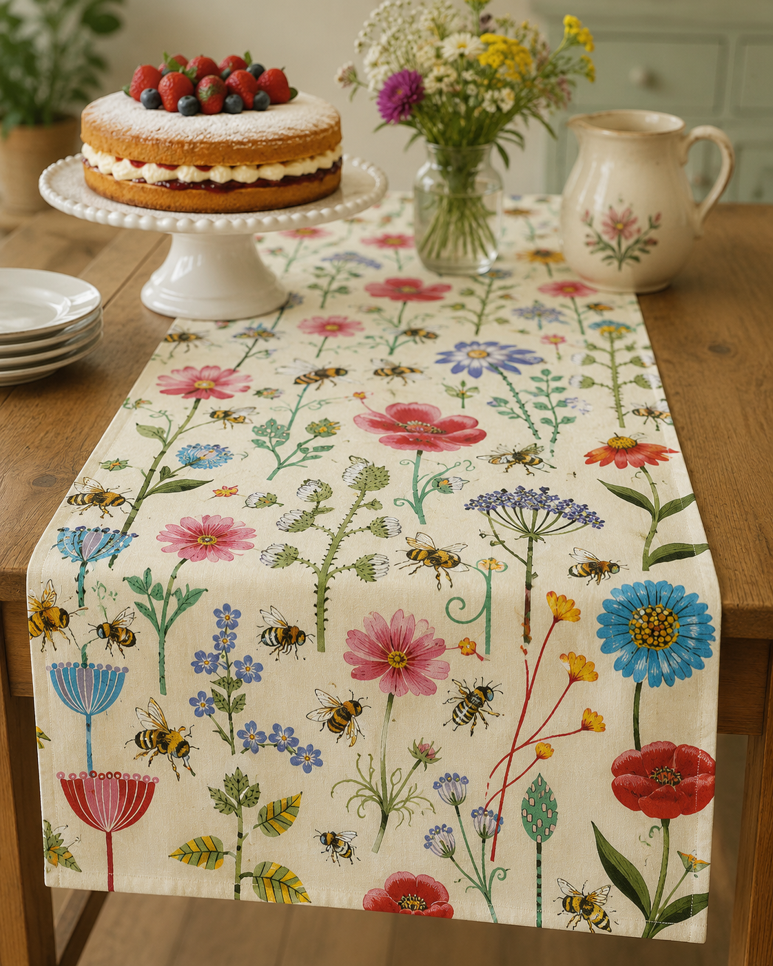 Nutex 89810 Bee Haven Bee & Wildflower Botanical 100% Cotton Fabric for Sewing & Crafts (Nutex Bee Haven 2)