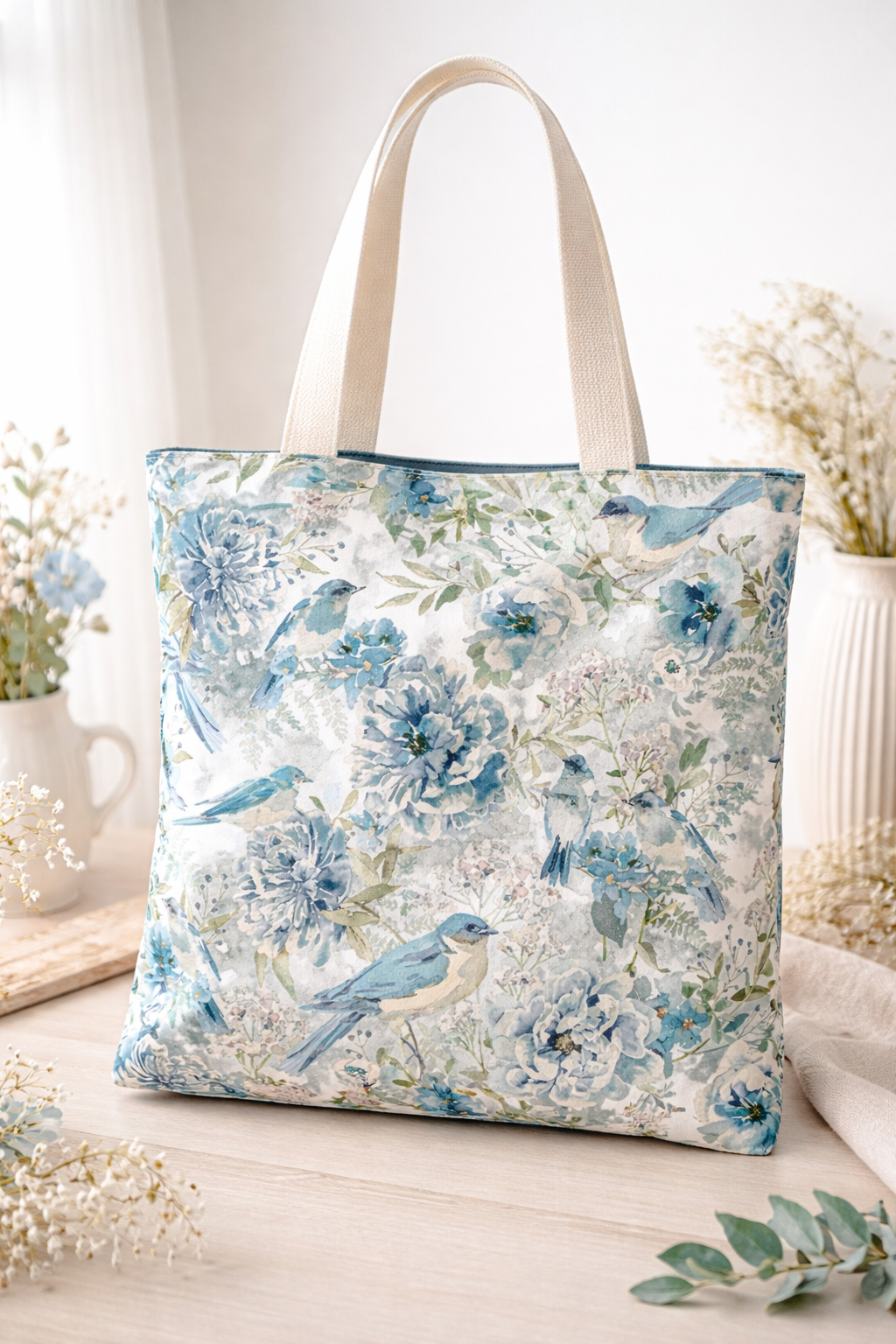 Hoffman V5299-113 Porch View Floral With Birds 100% Cotton Fabric – Elegant Bird Print Quilting Cotton for Sewing & Crafts (Hoff Porch View 1)