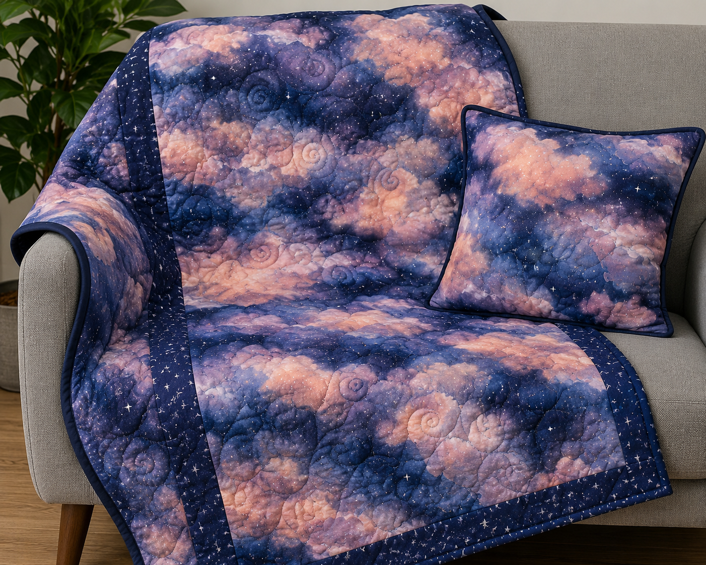 Timeless Treasures DONA CD4186 Night Celestial Cloud Dreamy Sky 100% Cotton Fabric | Quilting, Dressmaking & Craft Fabric (TT Peace & Harmony 1)
