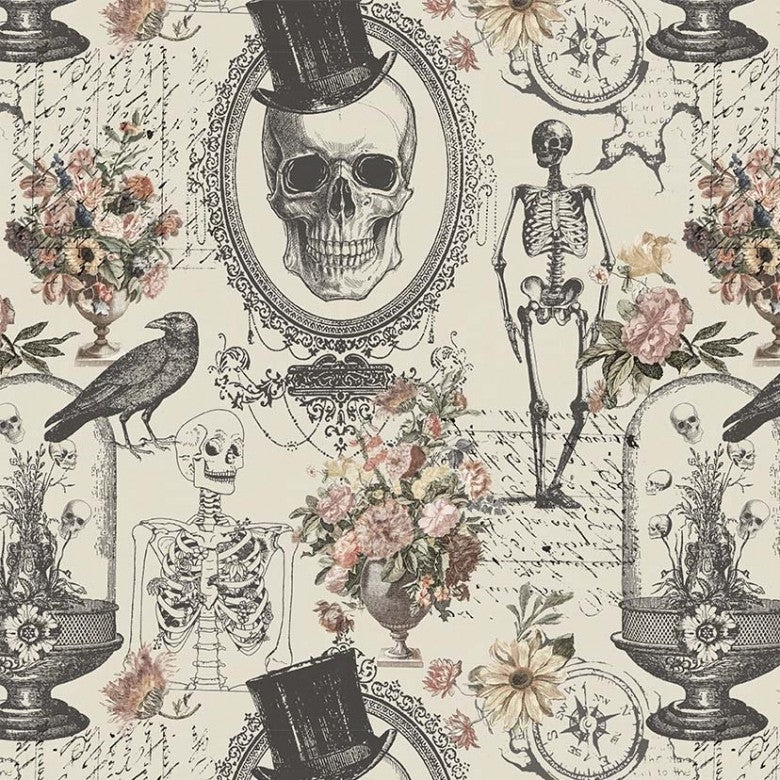 Michael Miller DCX12275-CREM-D Nevermore Evermore Halloween Cream 100% Cotton Fabric for Sewing & Crafts (MM Boo-tiful1 )