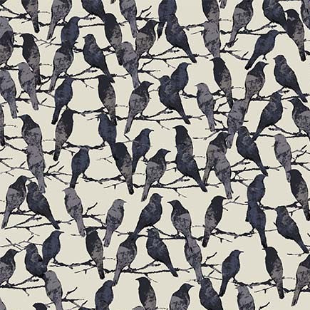 Michael Miller DCX12279-CREM-D The Raven Halloween Cream 100% Cotton Fabric for Sewing & Crafts (MM Boo-tiful 3)