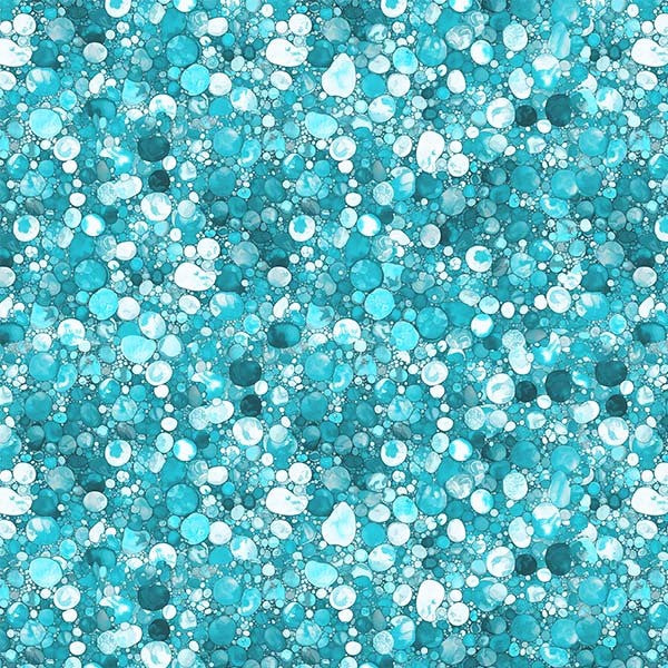 Michael Miller DCX12985 LUNA D Spirit Of The Coast Teal Bubble Pattern 100% Cotton Remnant (50cm x 110cm MM Wilderness In Motion 1)