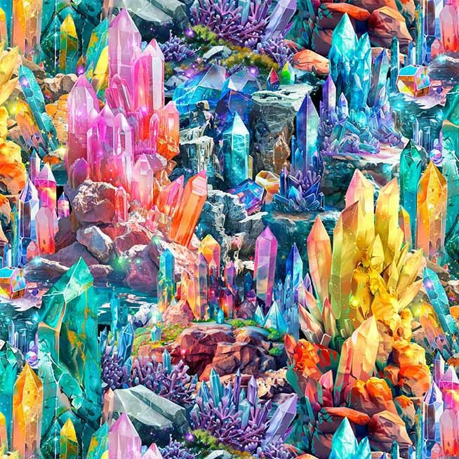 Michael Miller DDC12609-MULT-D Sea Crystals 100% Cotton Fabric for Sewing & Crafts (MM Divine Oceania 4)