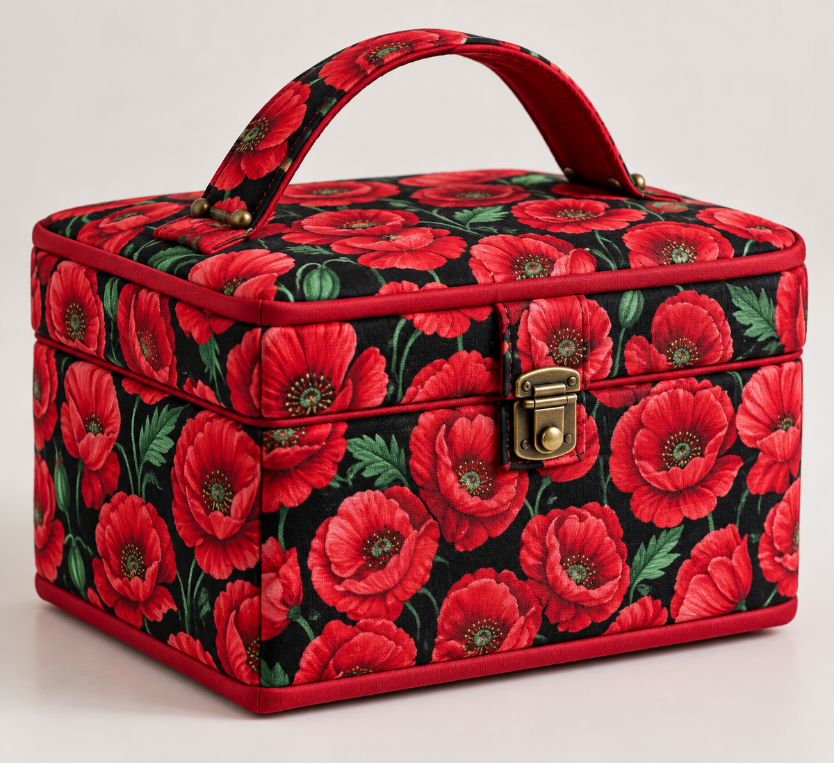 Nutex 80060 Colour 5 Poppies Remembrance Poppy Floral Black 100% Cotton Fabric For Sewing & Crafts (Nutex Poppies 2)