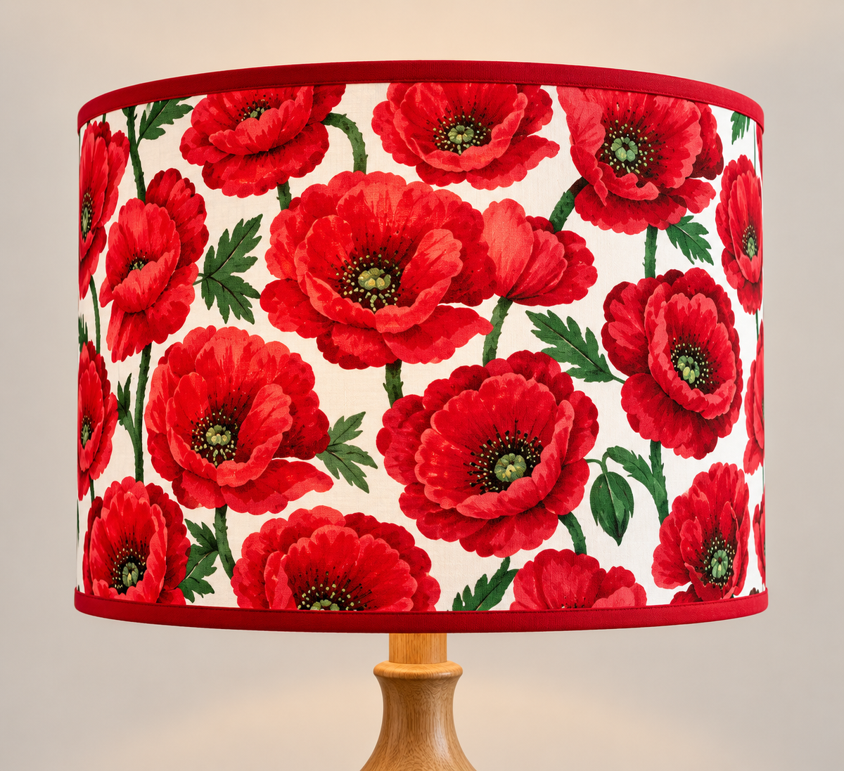 Nutex 80060 Colour 1 Poppies Remembrance Poppy Floral White 100% Cotton Fabric For Sewing & Crafts (Nutex Poppies 1)