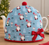 Nutex 81170 Colour 1 Winter Gonks Santa Hats Blue Festive Christmas 100% Cotton Fabric For Sewing & Crafts (Nutex Winter Gonks 1)