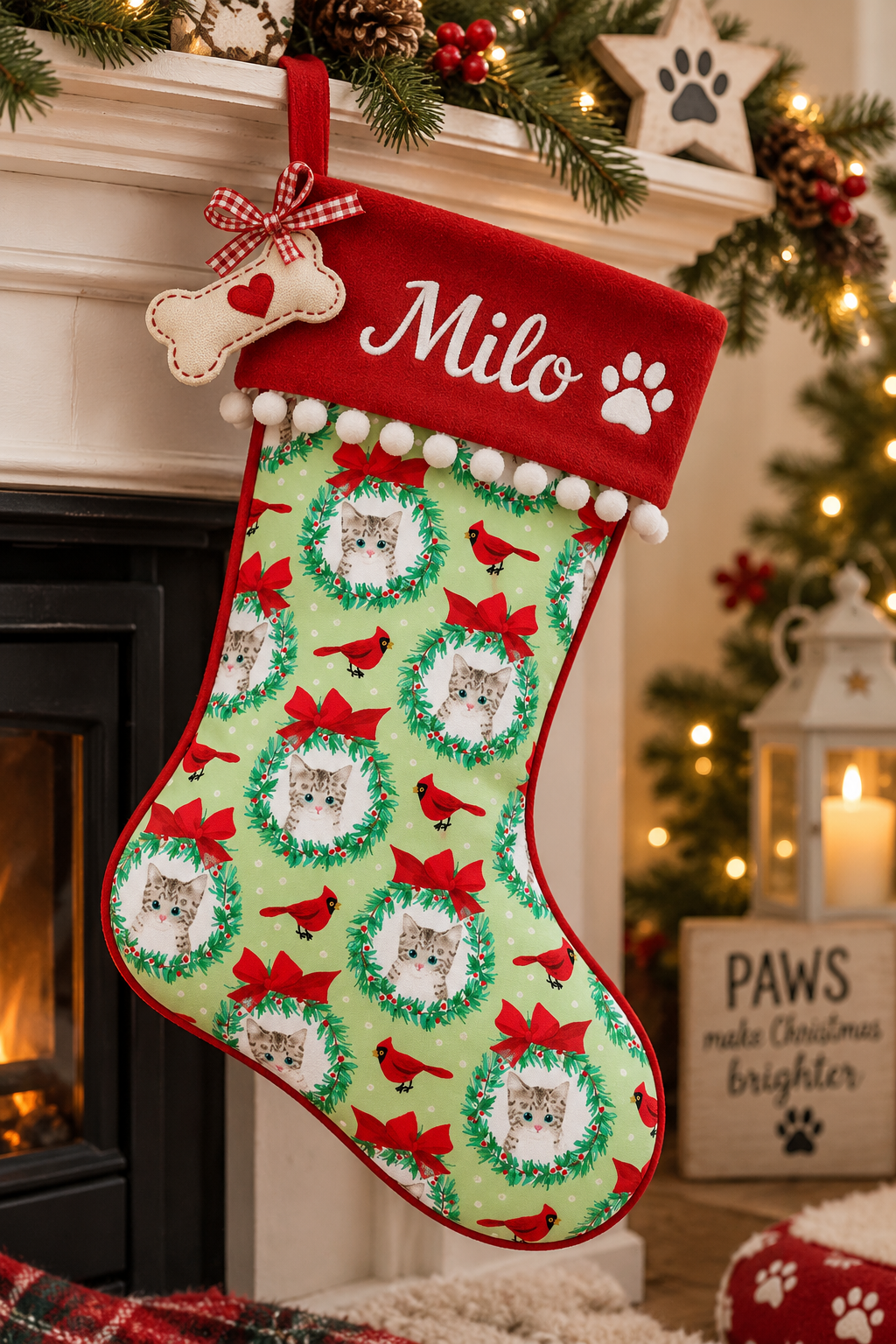 Dear Stella STELLA DPJ3559 LIME Catmas Carols Deck The Halls Novelty Cats Green 100% Cotton Fabric for Sewing & Crafts (DS Catmas Carols 1)