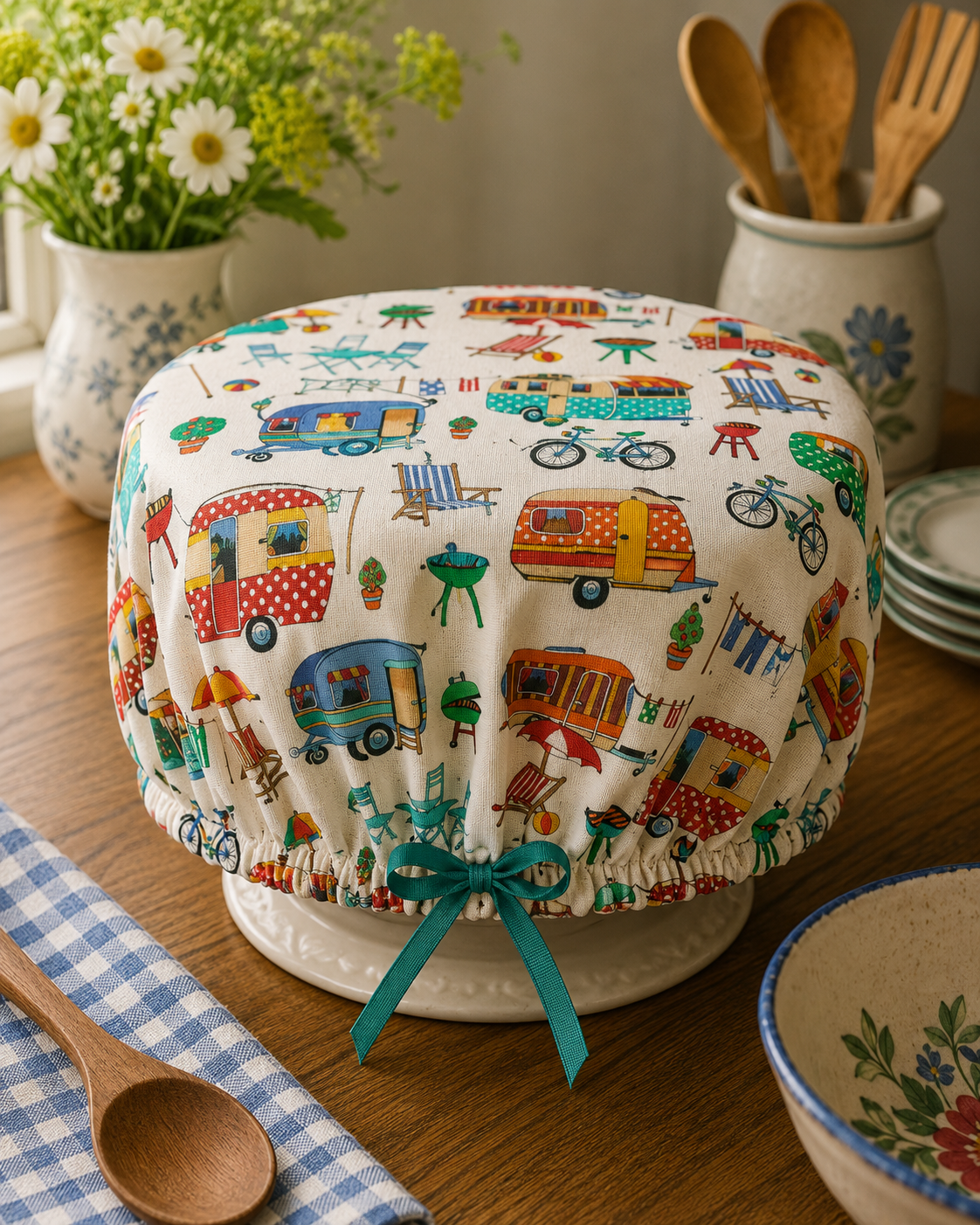 Nutex 89510 Getaway Retro Caravan Camping 100% Cotton Fabric for Sewing & Crafts (Nutex Retro Camping)