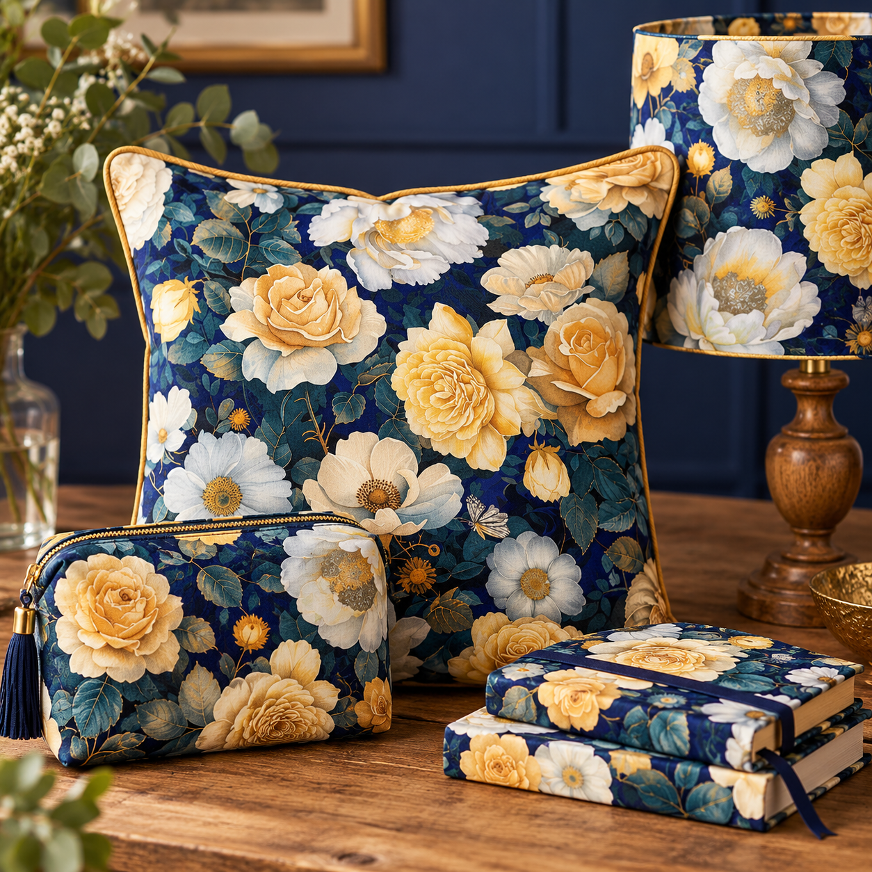 Timeless Treasures FLEUR CD4352 NAVY Midnight Floral Elegant Blue 100% Cotton Fabric | Quilting, Dressmaking & Craft Fabric (TT Lumiere 3)