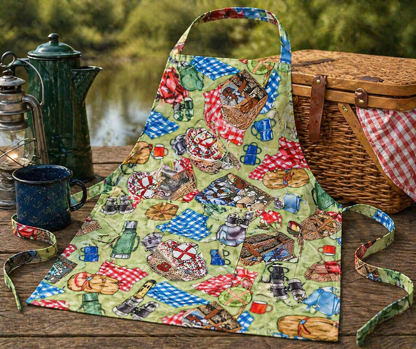 Michael Miller DCX12756-SAGE-D Girls Made Lunch Camping Gear Retro 100% Cotton Fabric for Sewing & Crafts (MM Girls Gone Camping 1)