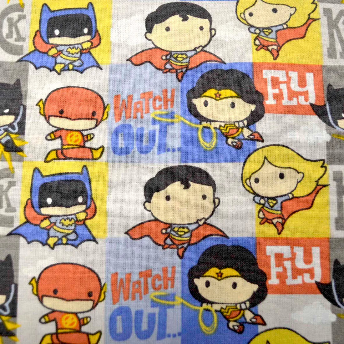 Craft Cotton Co Justice League Heroes In Action Multi-Coloured Remnant (59cm x 110cm Heroes 1)