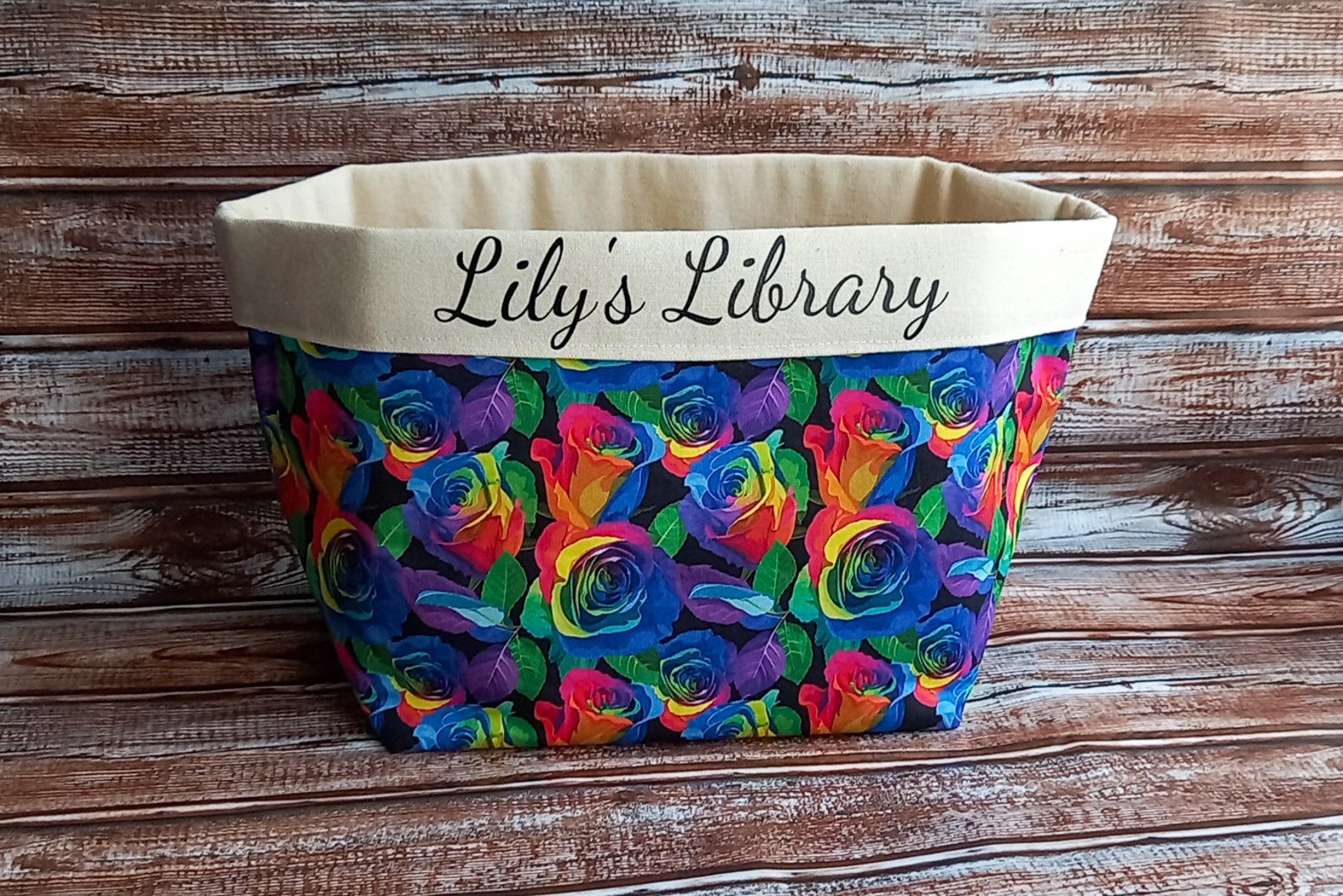 Quirky Cottons Packed Rainbow Roses Floral Multi-Coloured (QC Rainbow Roses-1 METRE PIECE)