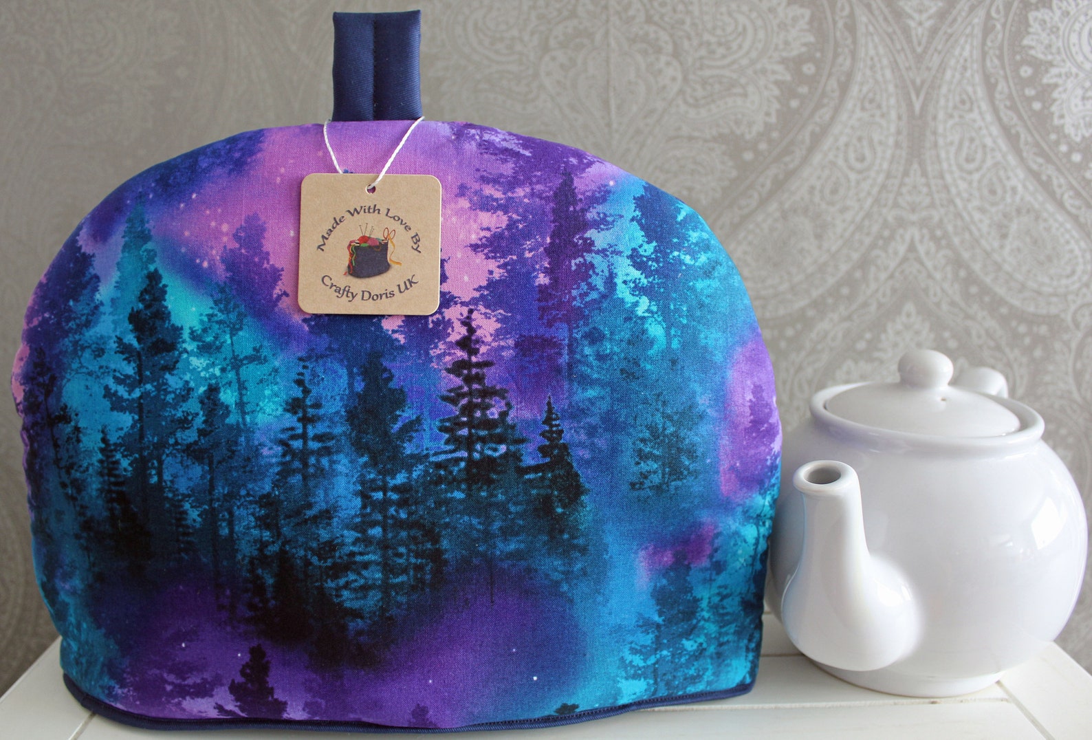 Timeless Treasures Trees Aurora Forest Purple Nature Multi-Coloured (TT Winter Light)