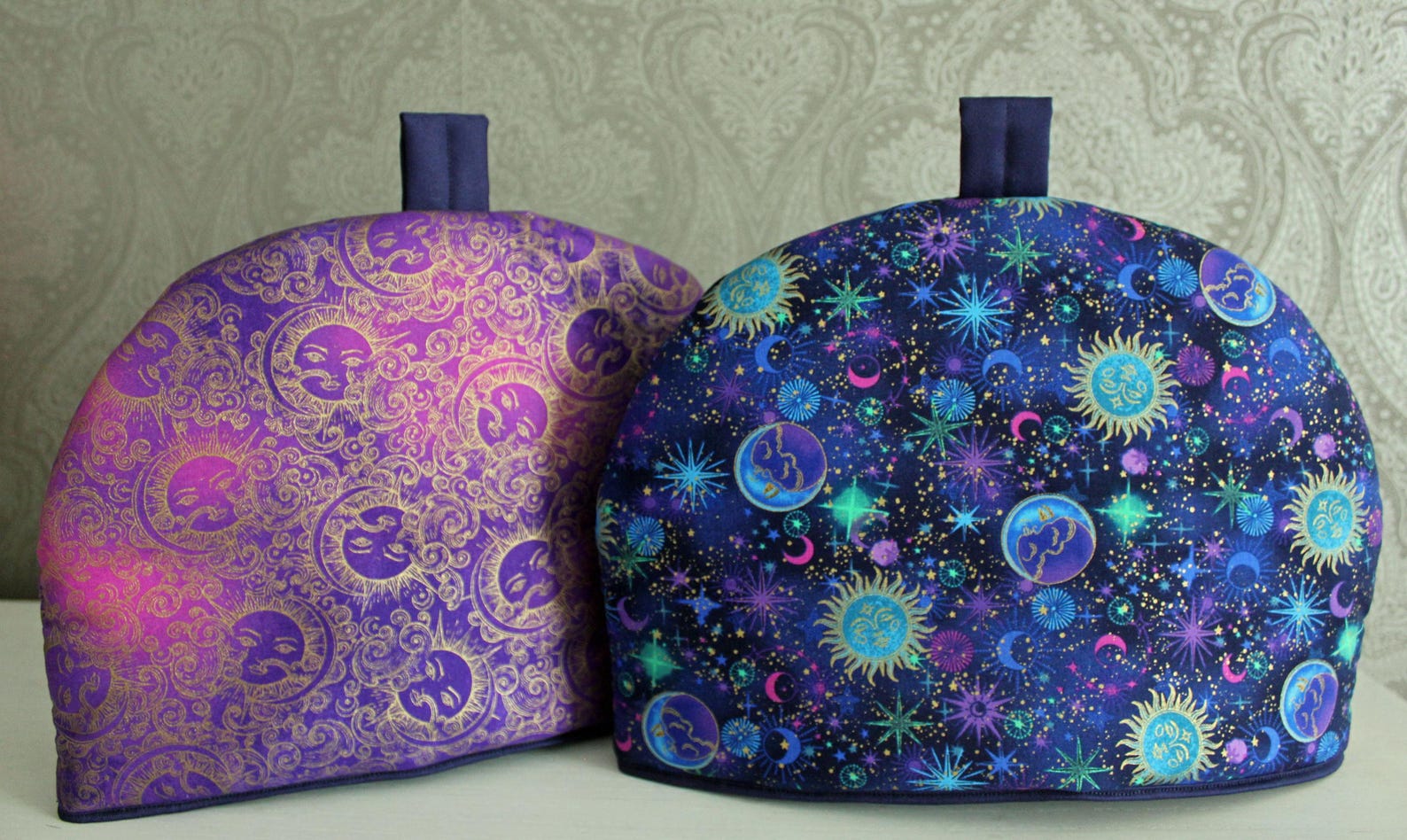 Timeless Treasures Celestial Sun Moon Metallic Space Purple (TT Cosmos 4)