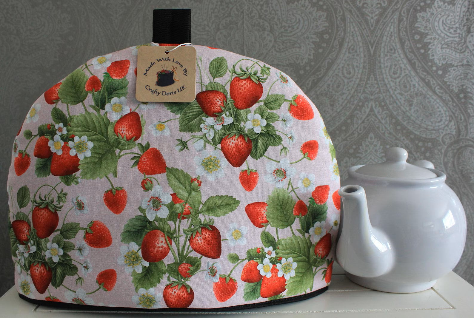 Timeless Treasures FRUIT-CD3402 Pink Strawberry Floral 100% Cotton Fabric – Fruit Print Quilting Cotton for Sewing & Crafts (TT Berry Sweet 2)