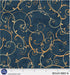 P & B Textiles BOUN 5883 N Golden Scroll Navy 100% Cotton Fabric for Sewing & Crafts (PB Bountiful 5)