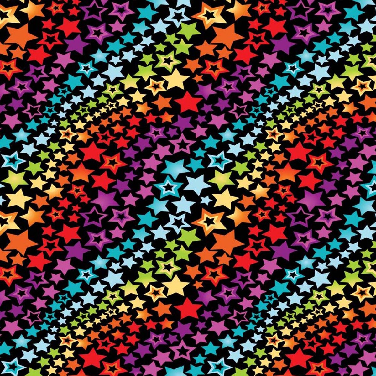 Crafty By Chatham Glyn CC273 MULTI STARS 100% Cotton Digital Extra Wide Fabric – Bright Rainbow Star Print Craft Fabric (CC Multi Stars)