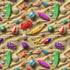 Crafty By Chatham Glyn CC523 3D ON THE BEACH 100% Cotton Digital Extra Wide Fabric Remnant (52cm x 140cm CC 3D On The Beach)