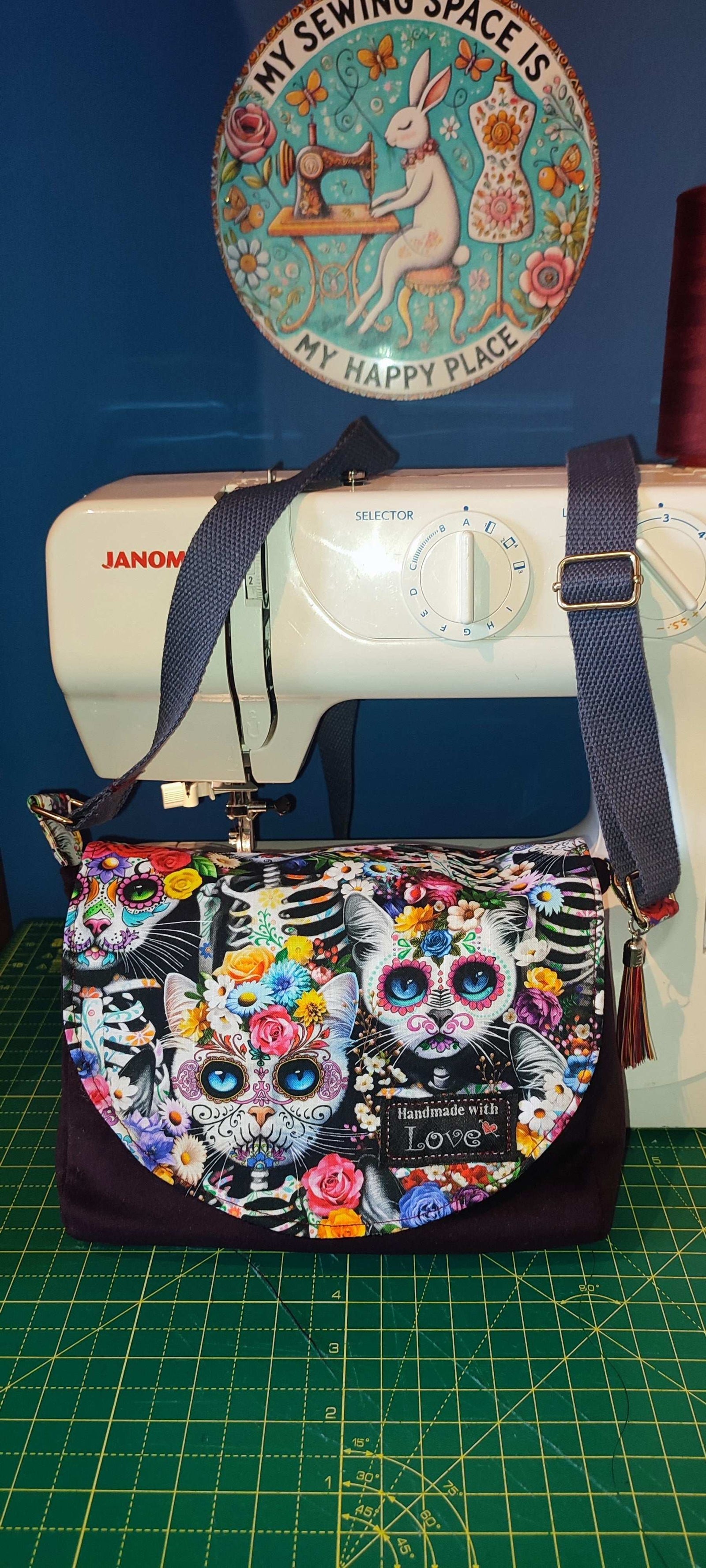 Timeless Treasures Packed Skeleton Floral Cats Spooky Halloween Animal Black (TT Day Of The Dead 2)