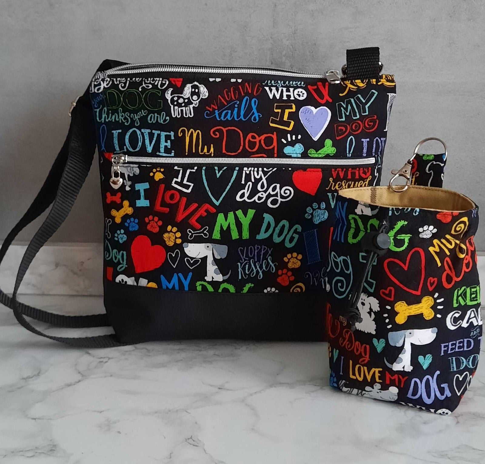 Timeless Treasures I Love My Dog Text Words Black (TT My Dog Black)