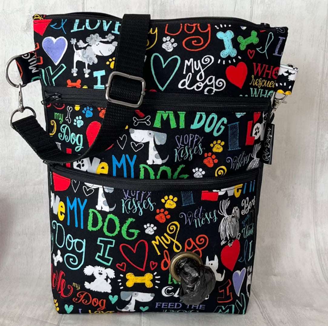 Timeless Treasures I Love My Dog Text Words Black (TT My Dog Black)