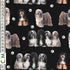Quirky Cottons Dog Breed Long Haired Family Pet Black (QC Tibetan Terrier- 1 METRE PIECE)